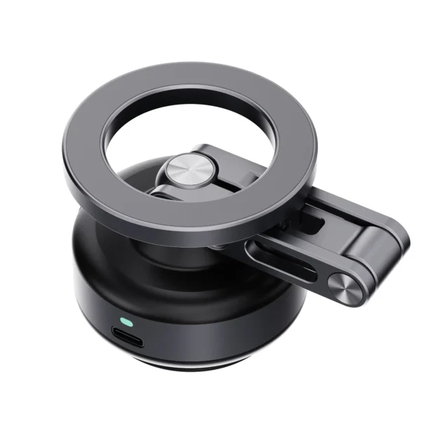 Universal Magnetic Car Phone Holder Mount with Vacuum Suction, Foldable 360° Rotation Compatible with IPhone & Samsung