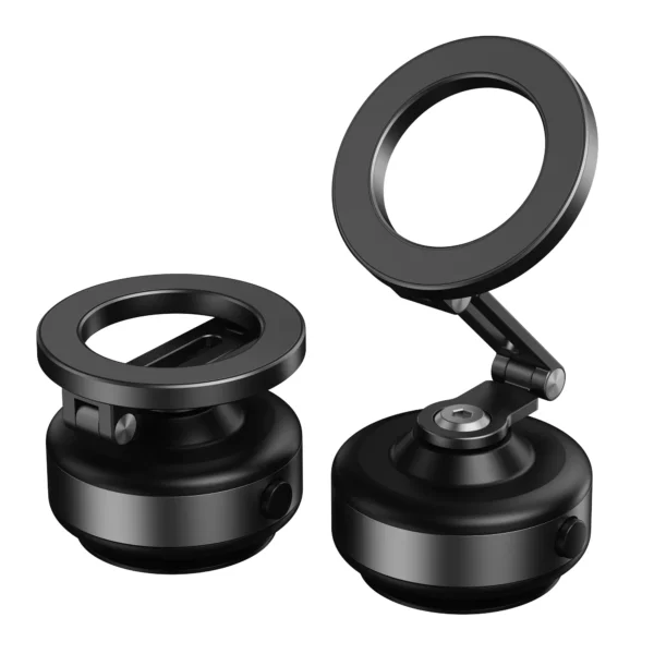 Universal Magnetic Car Phone Holder Mount with Vacuum Suction, Foldable 360° Rotation Compatible with IPhone & Samsung